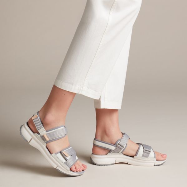 Clarks Womens Tri Walk Sandals White | CA-6094285